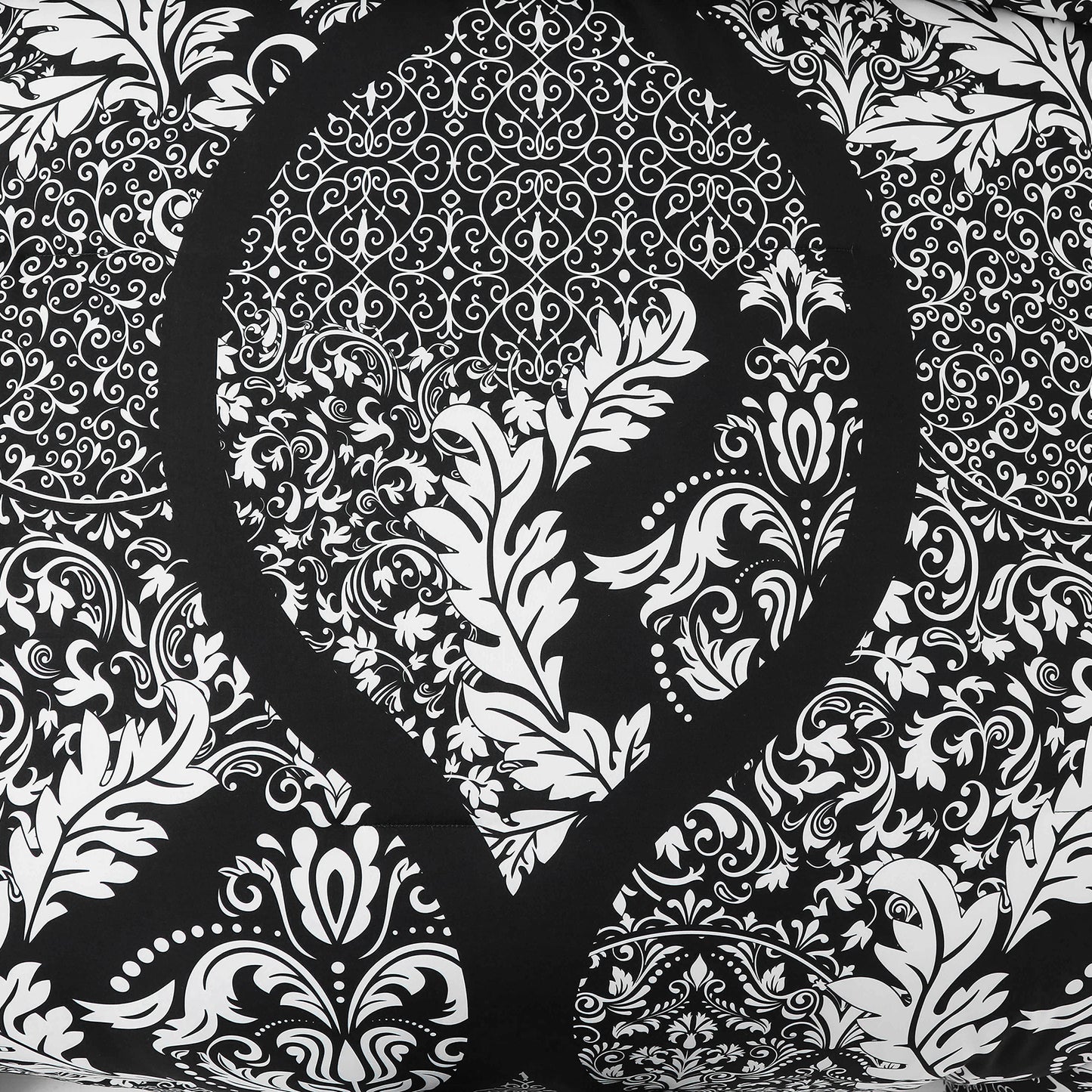 WONGS BEDDING White Paisley Bed in a Bag Queen Size,Soft 7pcs Comforter Microfiber All Ages(90"X96")