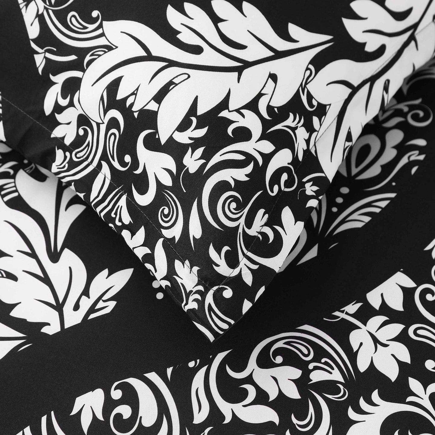 WONGS BEDDING White Paisley Bed in a Bag Queen Size,Soft 7pcs Comforter Microfiber All Ages(90"X96")