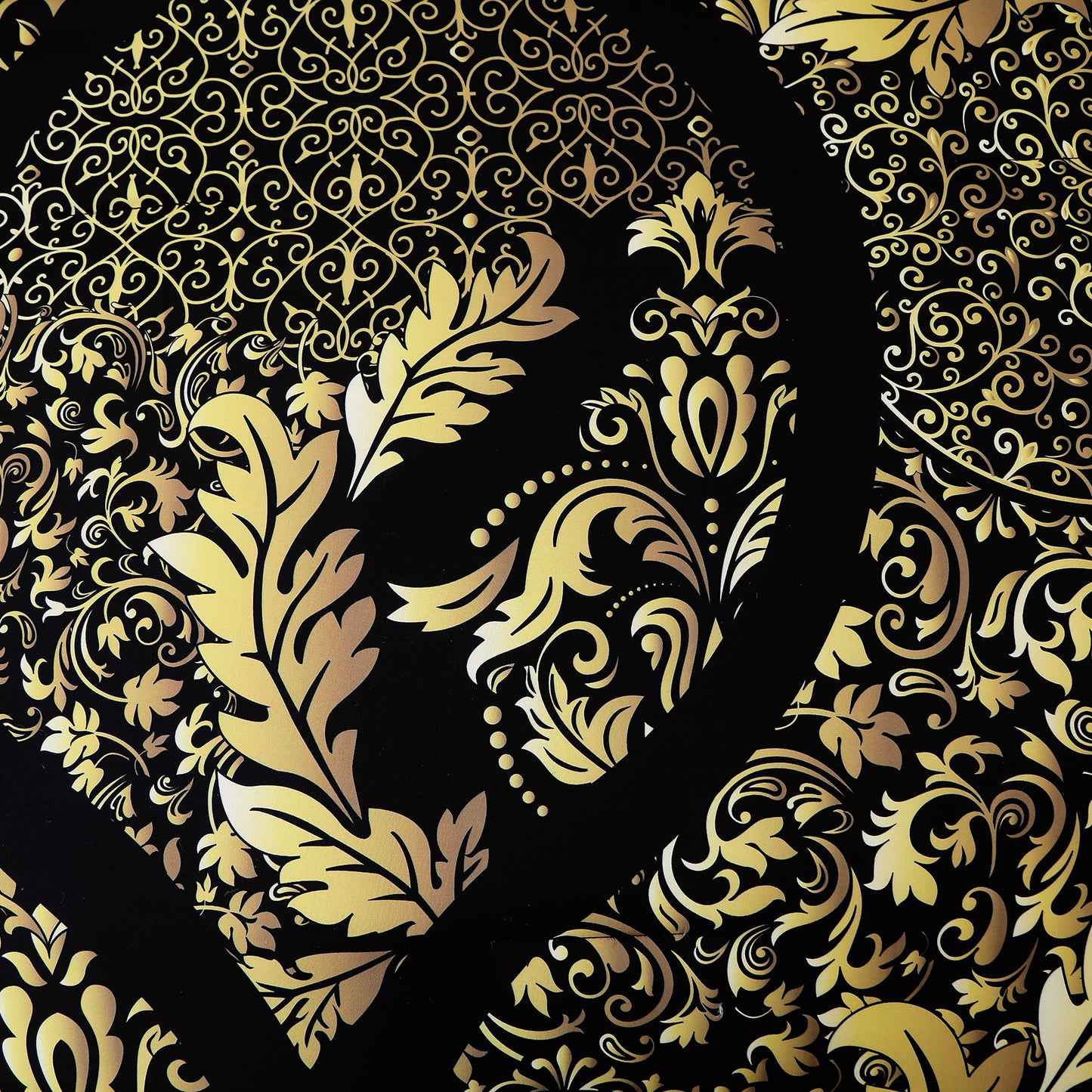 WONGS BEDDING Glod Paisley 7pcs Comforter Queen Size,Soft Bed in a Bag Microfiber All Ages(90"X96")