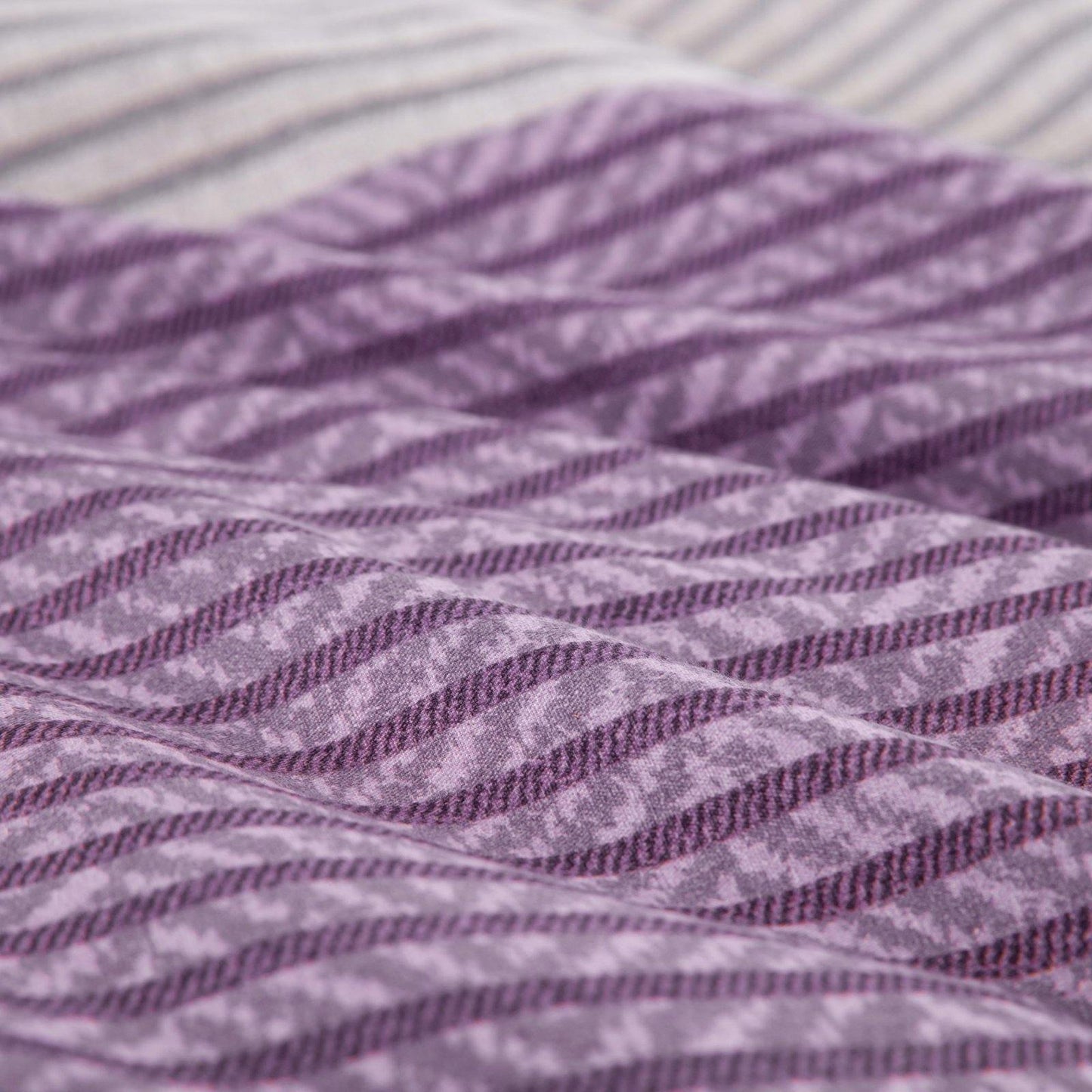 WONGS BEDDING Purple Striped Comforter Set - Wongs bedding