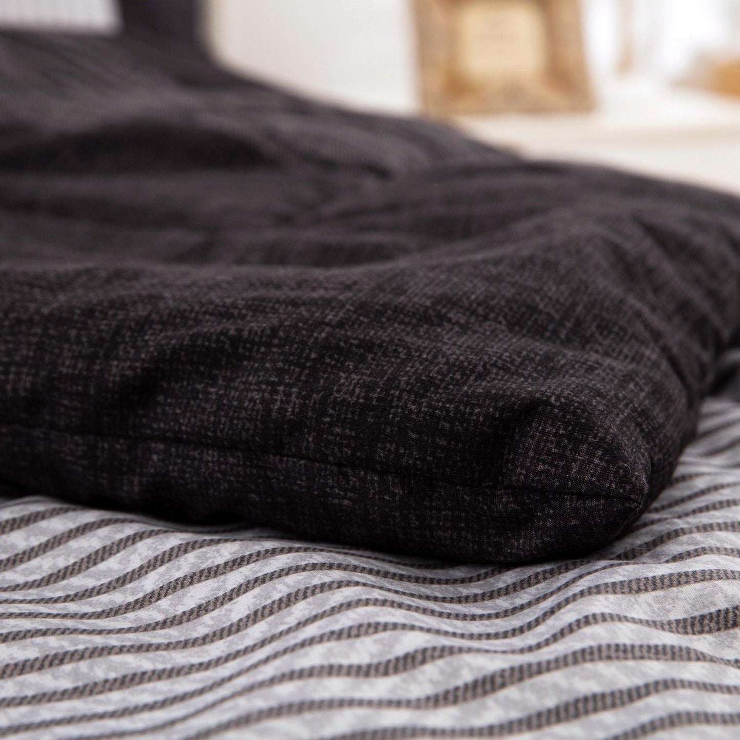 WONGS BEDDING black and white Comforter set 3 Pieces Bedding Comforter with 2 Pillow Cases - Wongs bedding