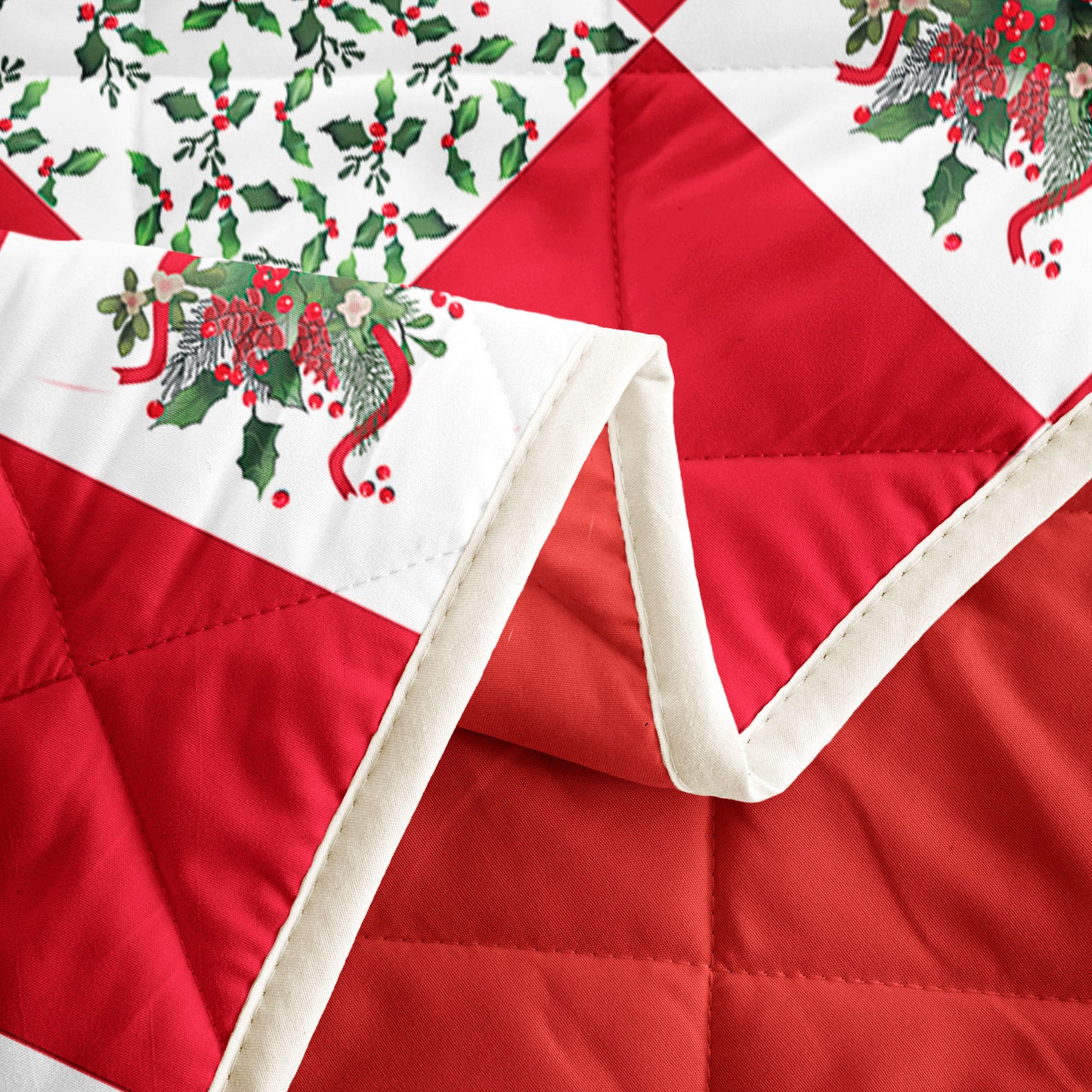 WONGS BEDDING Christmas Style Quilt Set with 2 Pillowcases