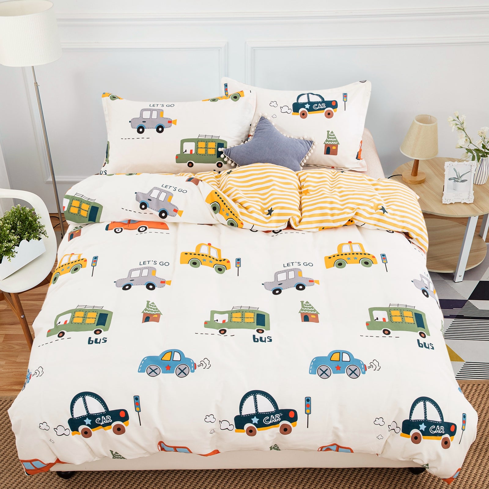 Cars Cartoon Duvet Cover Set 100 Cotton Bedding Sets For Kids Wongs Bedding