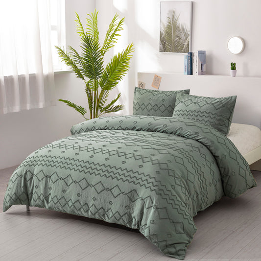 Green Cut Flowers Comforter set 3 Pieces Bedding Comforter with 2 Pillow Cases