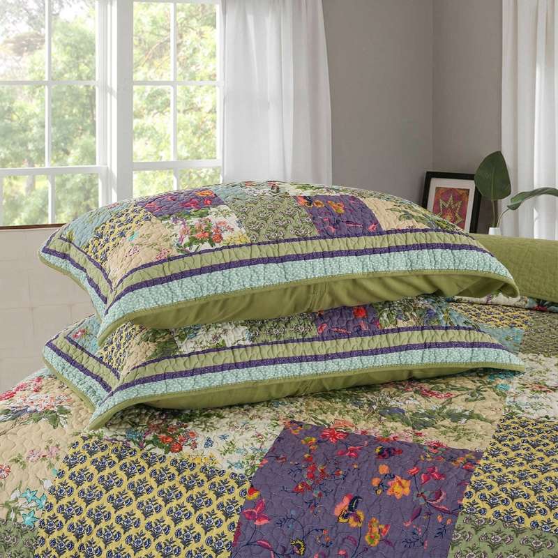 100% Cotton Craft Bohemian 3 Pieces Boho Quilt Set with 2 Pillowcases