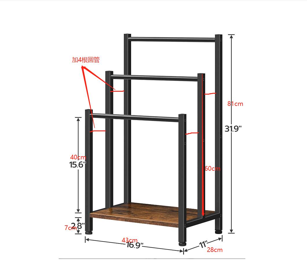 3 Tier Towel Rack Stand Towel Ladder Holder Drying Display Rack Metal Storage y)