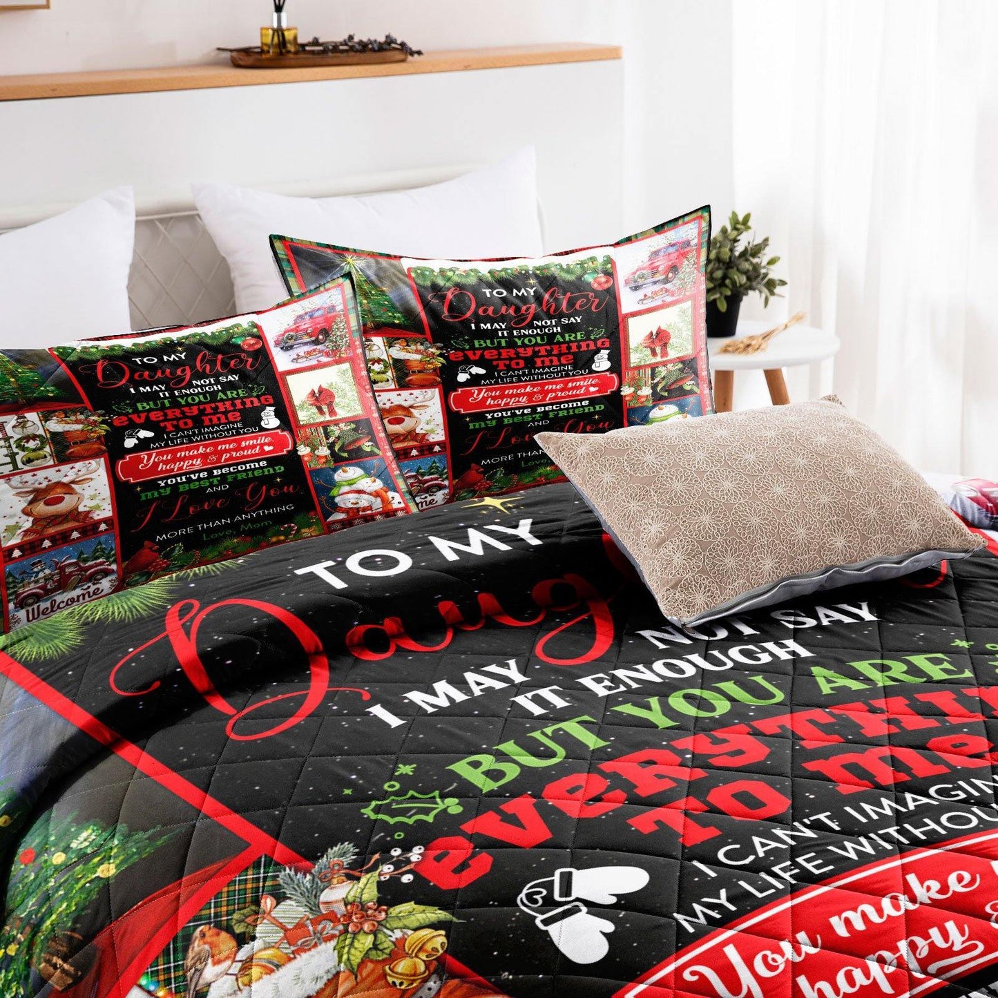 Wongs Bedding Christmas pattern quilt set（Complimentary 2 pieces of 18"*30" pillowcases） - Beddinger