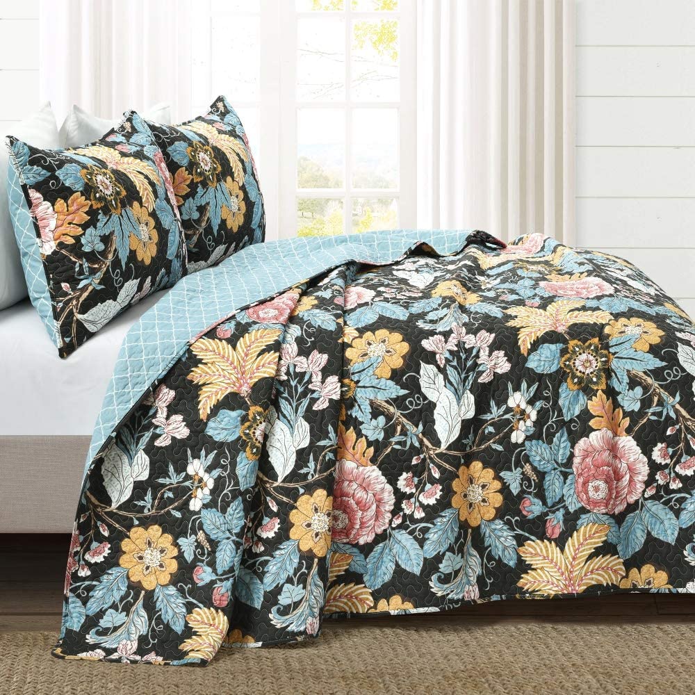 Pure cotton Sydney Floral Pattern 3 Pieces Quilt Set with 2 Pillowcases