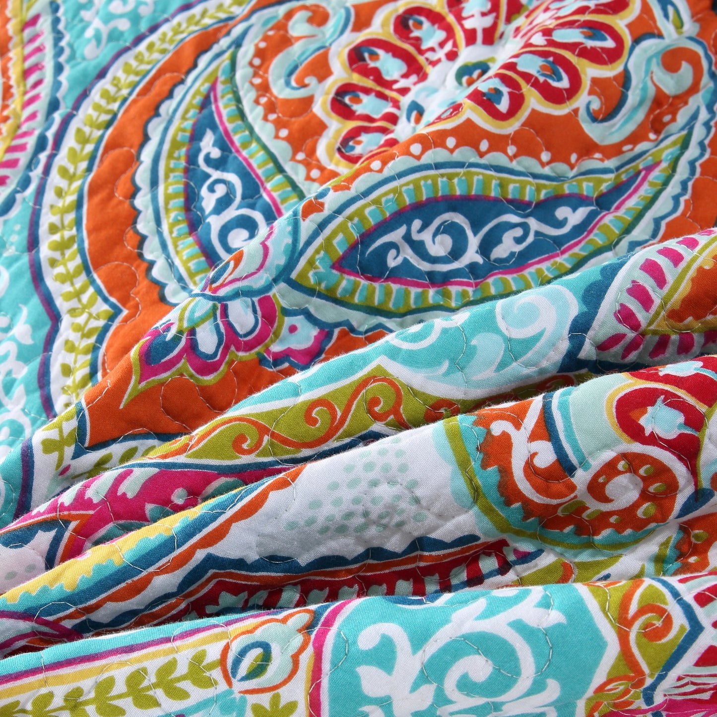 Pure Cotton European Gorgeous Floral Pattern 3 Pieces Quilt Set with 2 Pillowcases