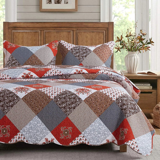 Colorful Decorative Bohemian Style 3 Quilt Set With 2 Pillowcases
