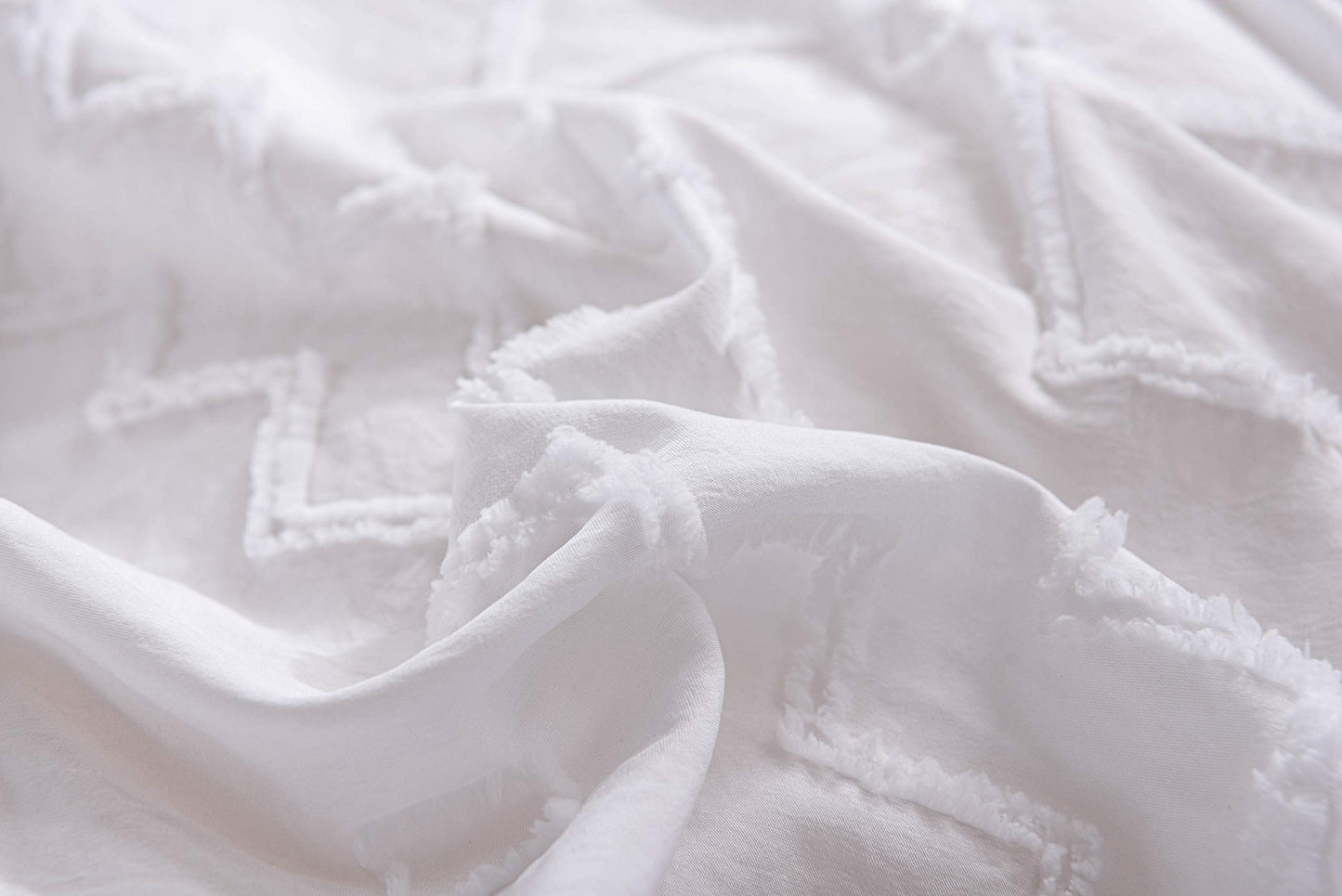 White Comforter Set 3 Pieces Striped Textured Bedding for All Season