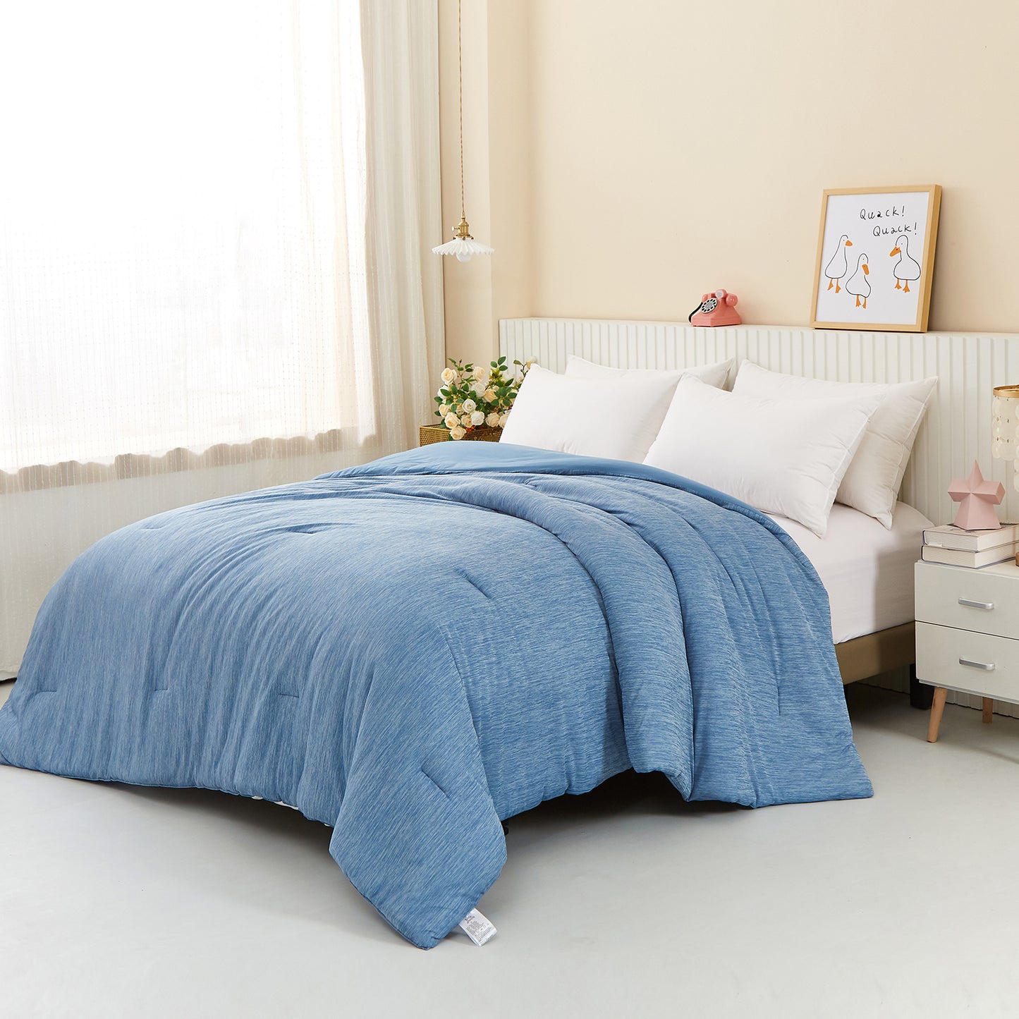 WONGS BEDDING Smooth, Comfortable and Cooling Duvet Cover-Blue