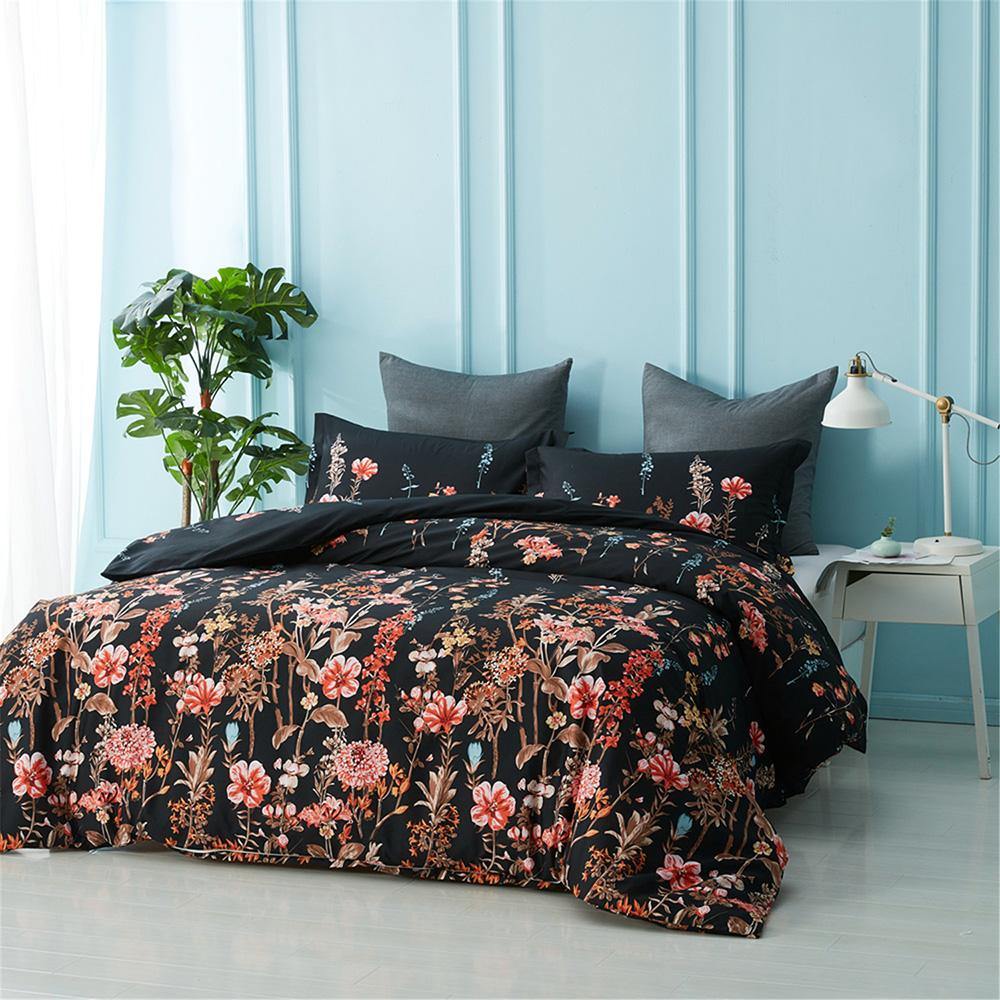 WONGS BEDDING Blossoming flowers Comforter set with 2 Pillow Cases - Wongs bedding