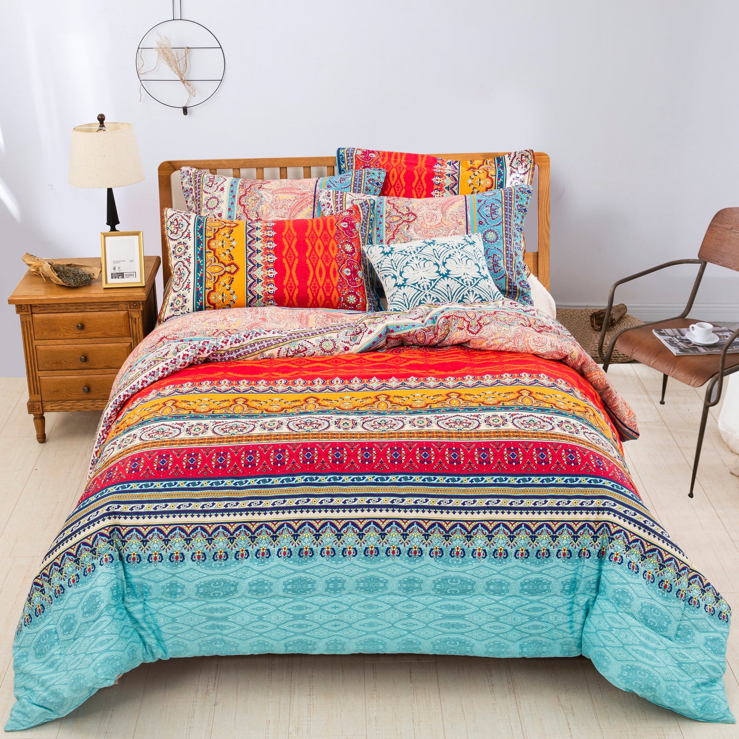 WONGS BEDDING Bohemian Western Pattern Comforter Set with 2 Pillow Shams