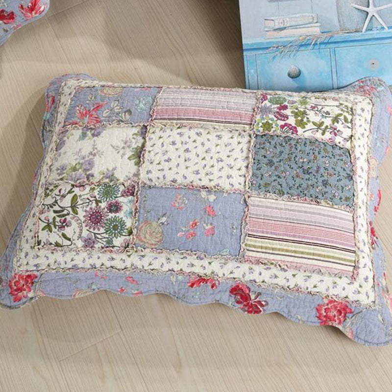 Plain Flowers 3 Pieces Quilt Set with 2 Pillowcases