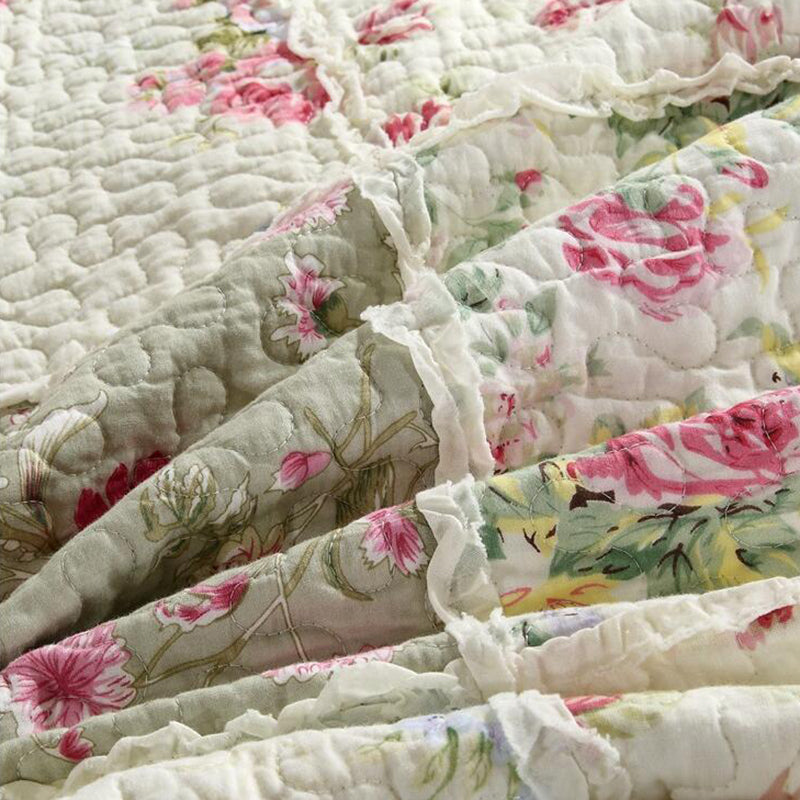 Parquet Stitching 3 Pieces Quilt Set with 2 Pillowcases