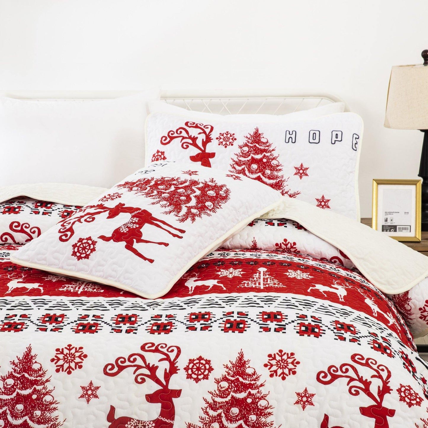 Christmas Style Quilt Set with 2 Pillowcases - Wongs bedding