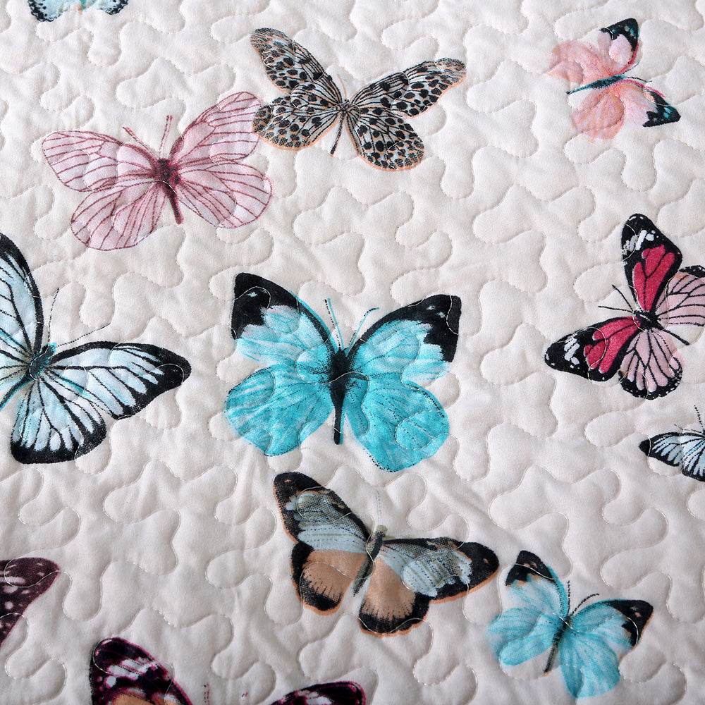 Butterfly Quilt Set  3 Pieces with 2 Pillowcases