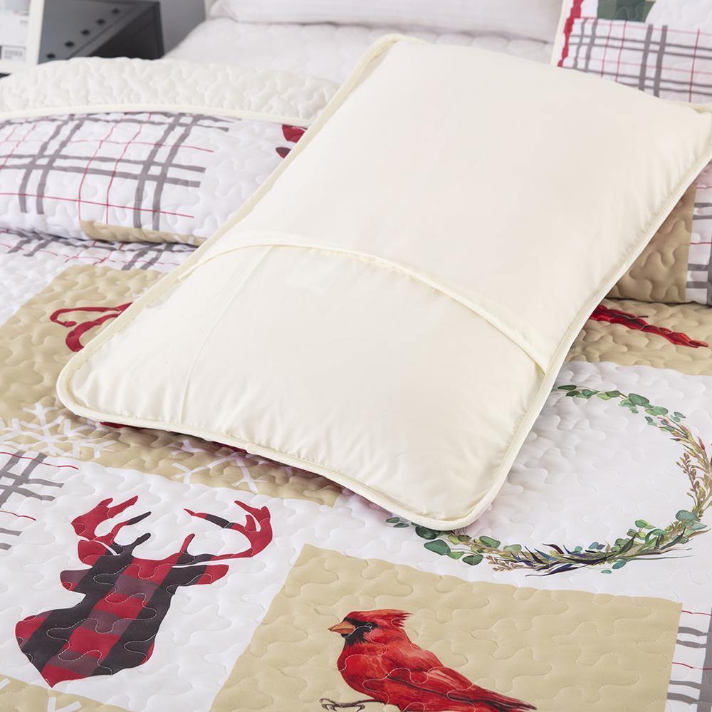 Christmas element design 3 Pieces Quilt Set Coverlet with 2 Pillowcases - Wongs bedding