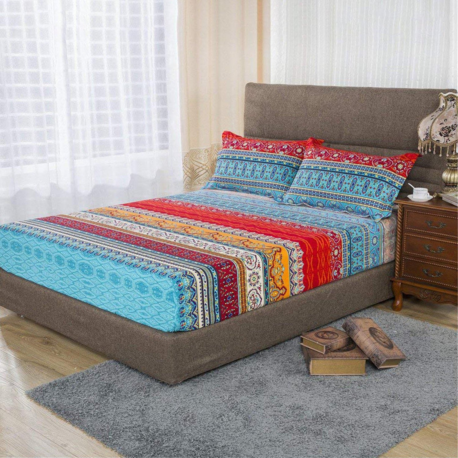 WONGS BEDDING Bohemian Style Sheet Set 4 Piece Set - Wongs bedding