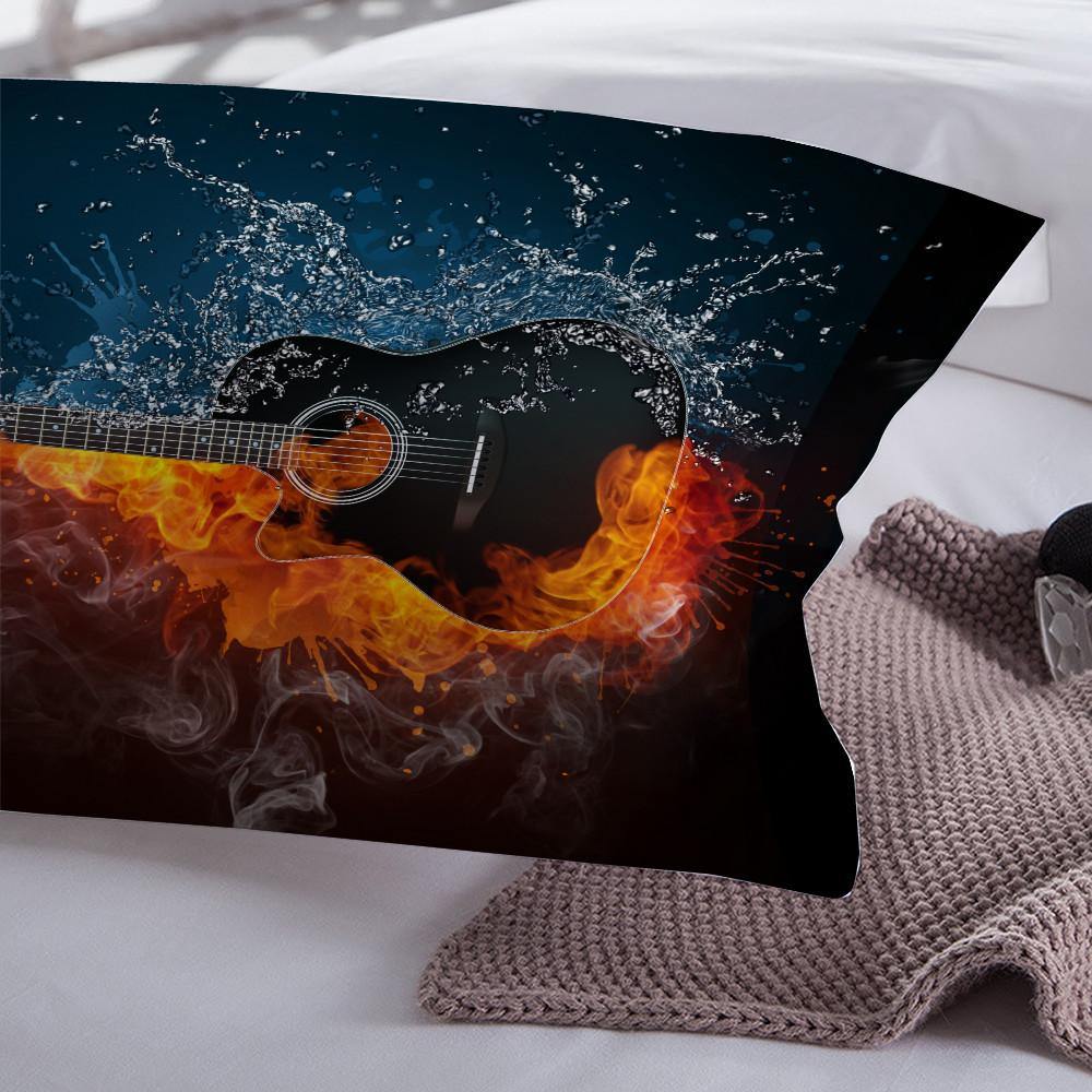 Cool Fire Style 3pcs Guitar Bedding set Duvet cover bedclothes quilt cover pillowcases - Wongs bedding