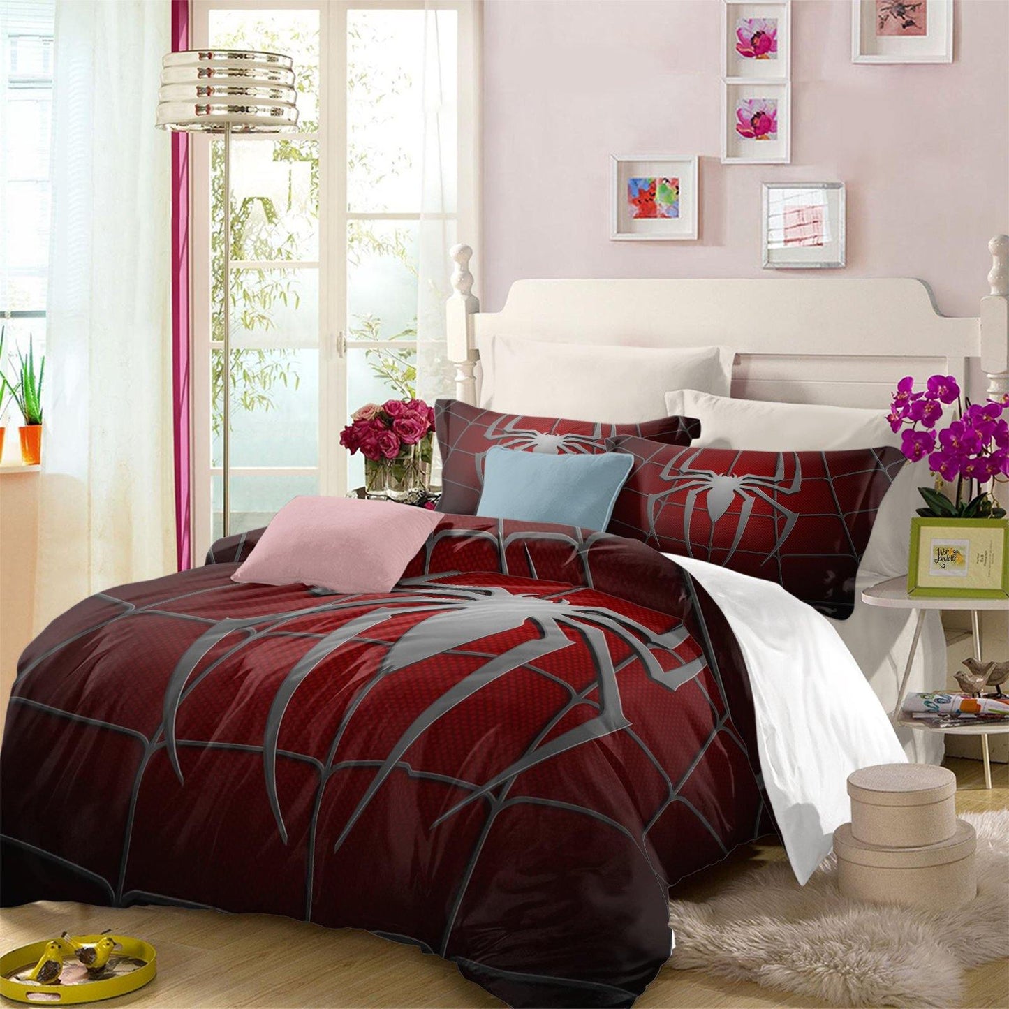 3D Red Red Spider Halloween Bedding Set for kids Home Duvet Cover Set - Wongs bedding