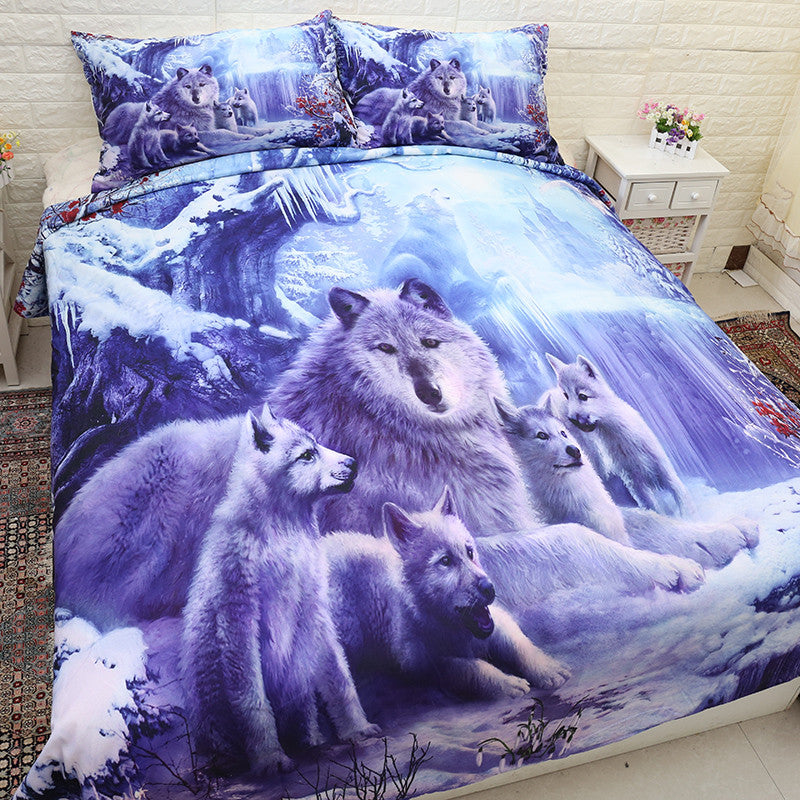 WONGS BEDDING Wolf Duvet cover set Bedding Bedroom set