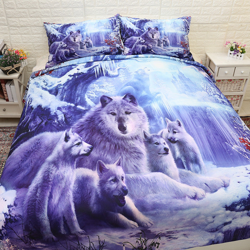 WONGS BEDDING Wolf Duvet cover set Bedding Bedroom set