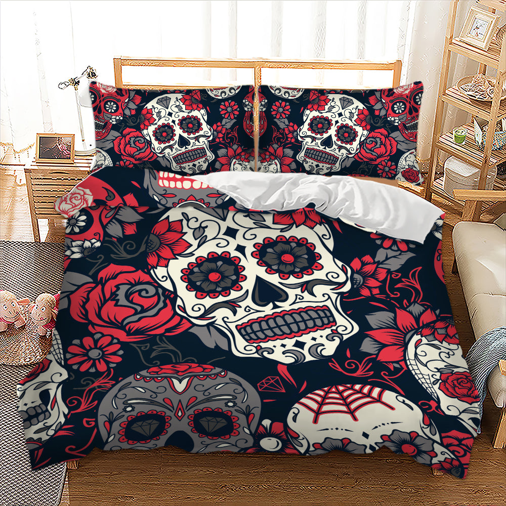 WONGS BEDDING Halloween Skull Duvet cover set Bedding Bedroom set