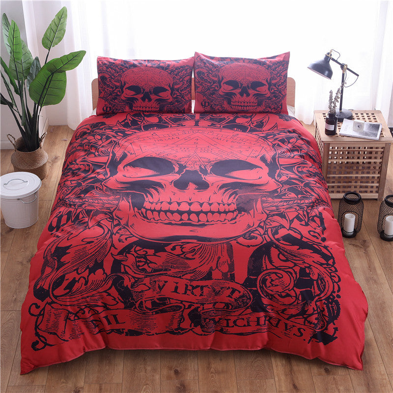 WONGS BEDDING Smile Skull Duvet cover set Bedding Bedroom set