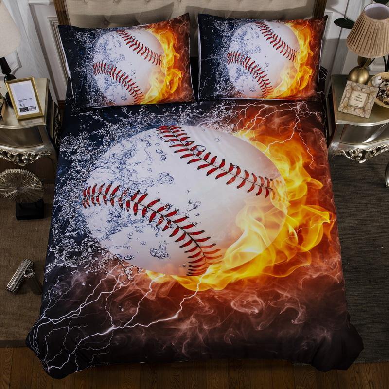 WONGS BEDDING baseball Printed Bedding Bedroom Home Kit - Wongs bedding