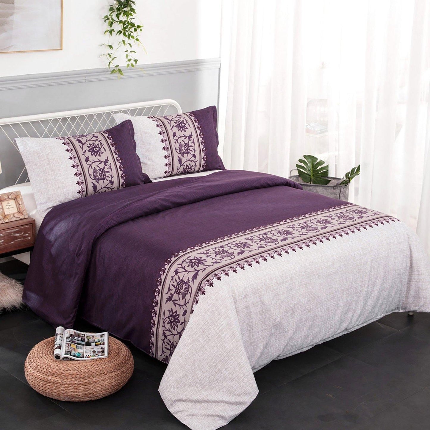 WONGS BEDDING Alternate colors Comforter set 3 Pieces Bedding Comforter with 2 Pillow Cases - Wongs bedding