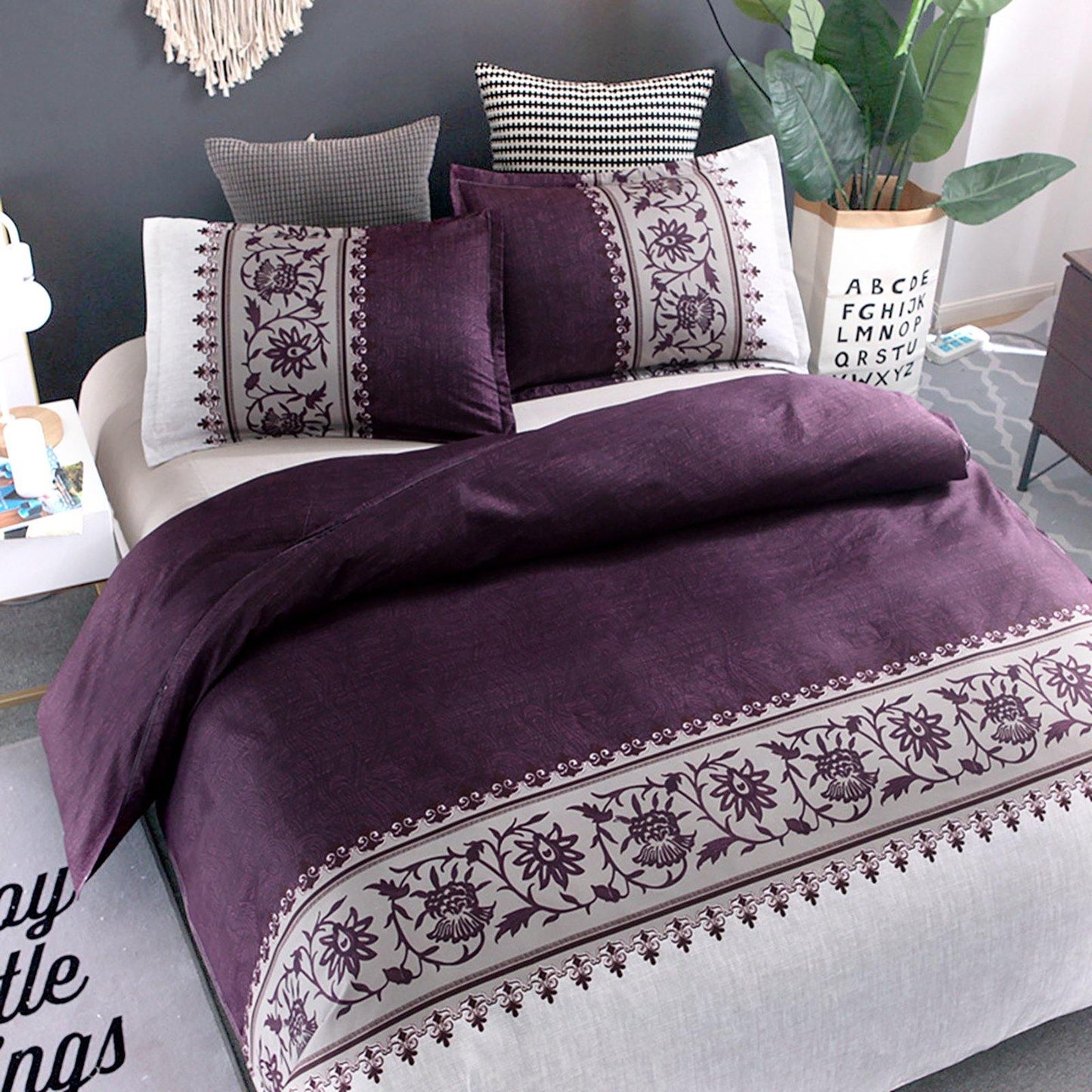 WONGS BEDDING Alternate colors Comforter set 3 Pieces Bedding Comforter with 2 Pillow Cases - Wongs bedding