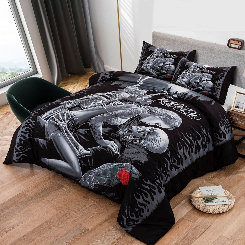 WONGS BEDDING Halloween Skull Duvet cover set Bedroom Bedding set