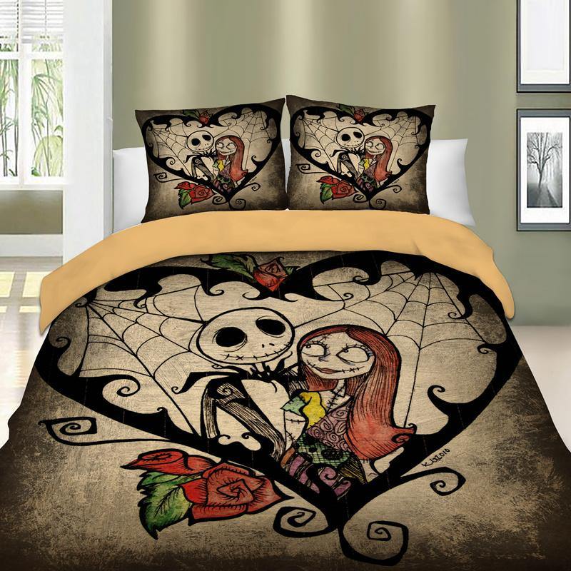 WONGS BEDDING Halloween Funny Cartoon Character Printed Bedding Bedroom Home Furnishing Kit - Wongs bedding