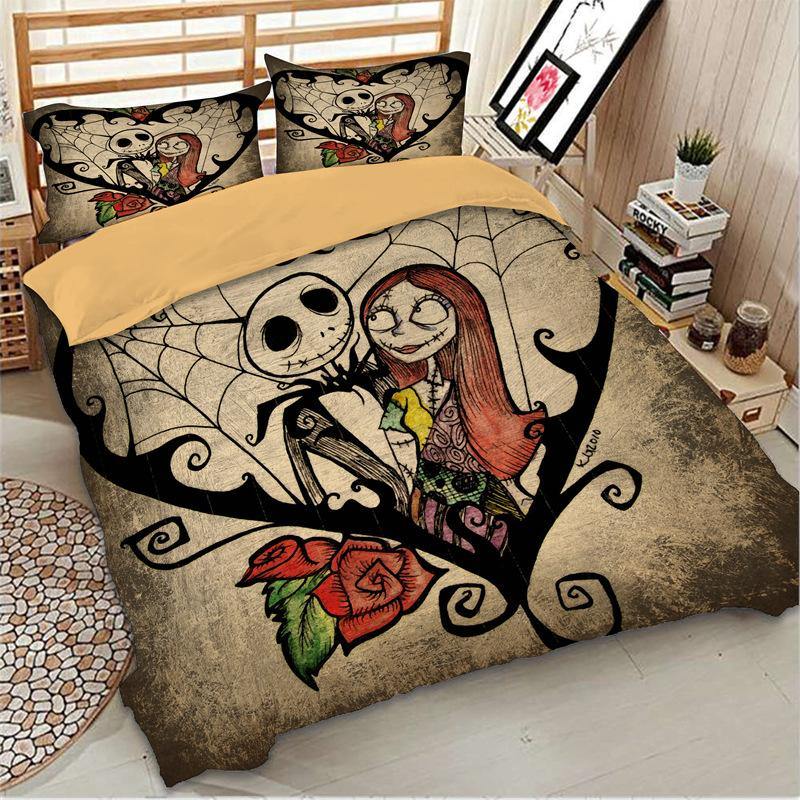 WONGS BEDDING Halloween Funny Cartoon Character Printed Bedding Bedroom Home Furnishing Kit - Wongs bedding