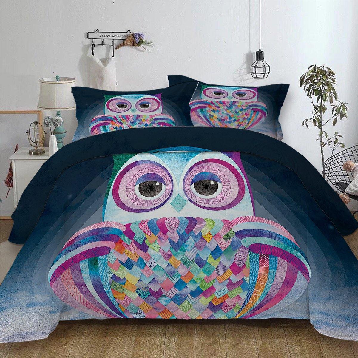 WONGS BEDDING Big eyed owl Bedding Bedroom Home Kit - Wongs bedding