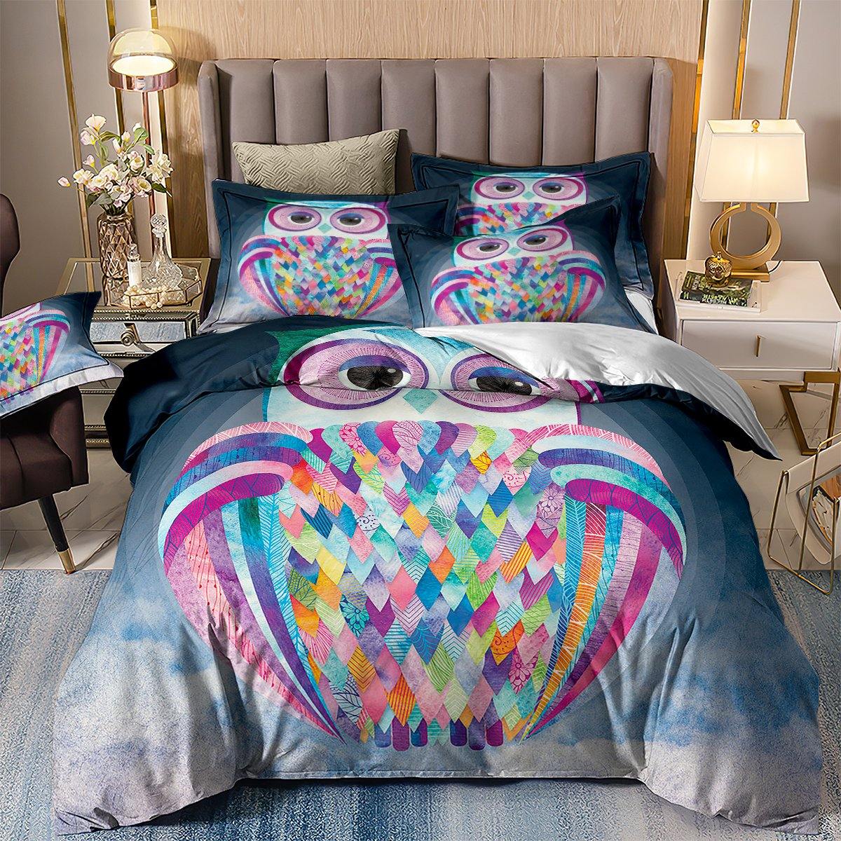 WONGS BEDDING Big eyed owl Bedding Bedroom Home Kit - Wongs bedding