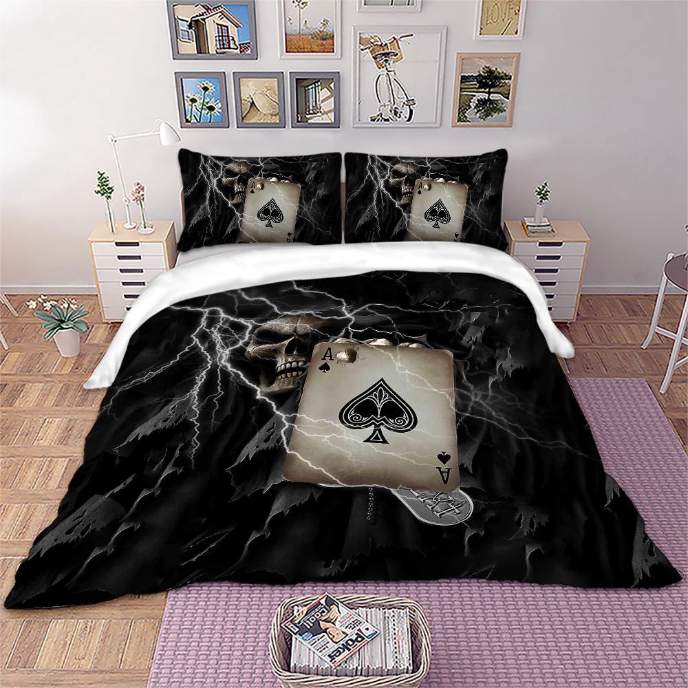 WONGS BEDDING Ace of spades print duvet cover set bedding bedroom home kit - Wongs bedding