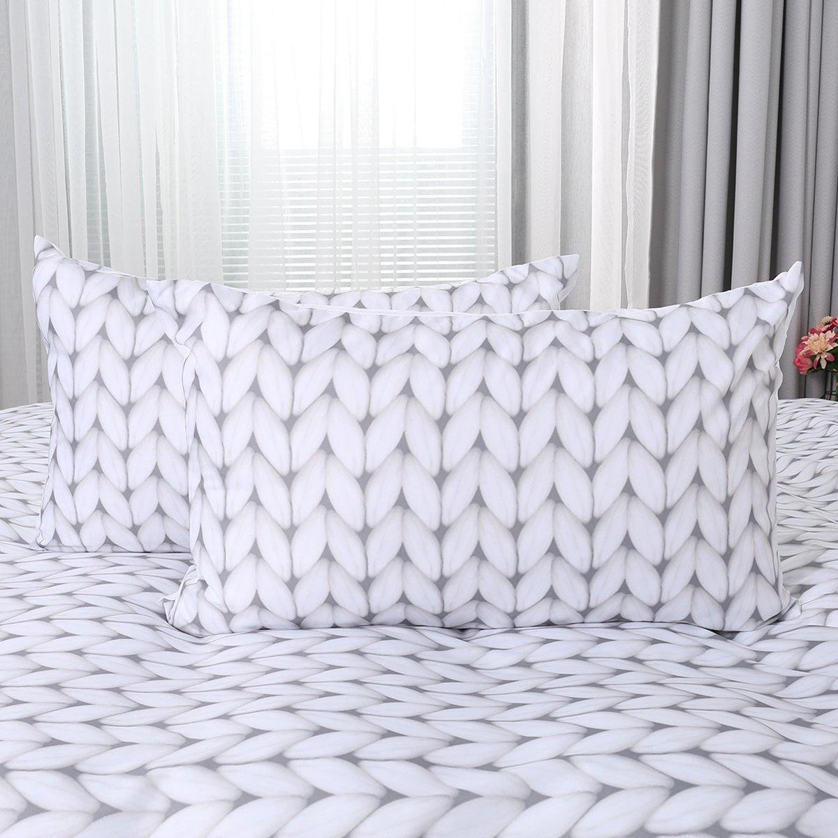 WONGS BEDDING Weave pattern Bedding Bedroom Home Kit - Wongs bedding