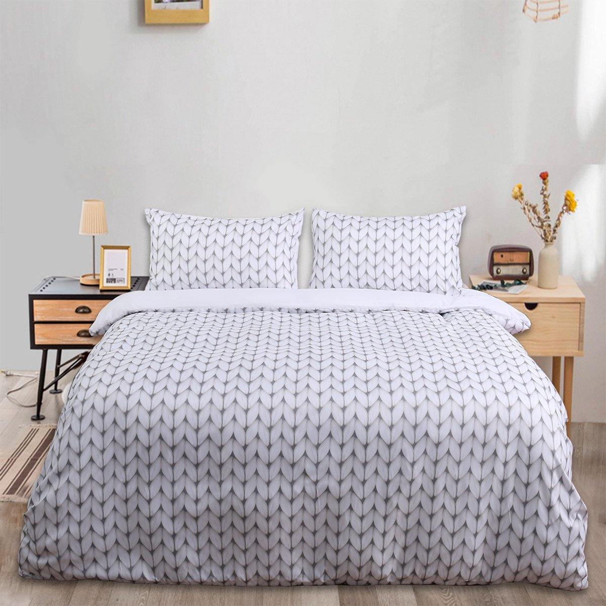 WONGS BEDDING Weave pattern Bedding Bedroom Home Kit - Wongs bedding