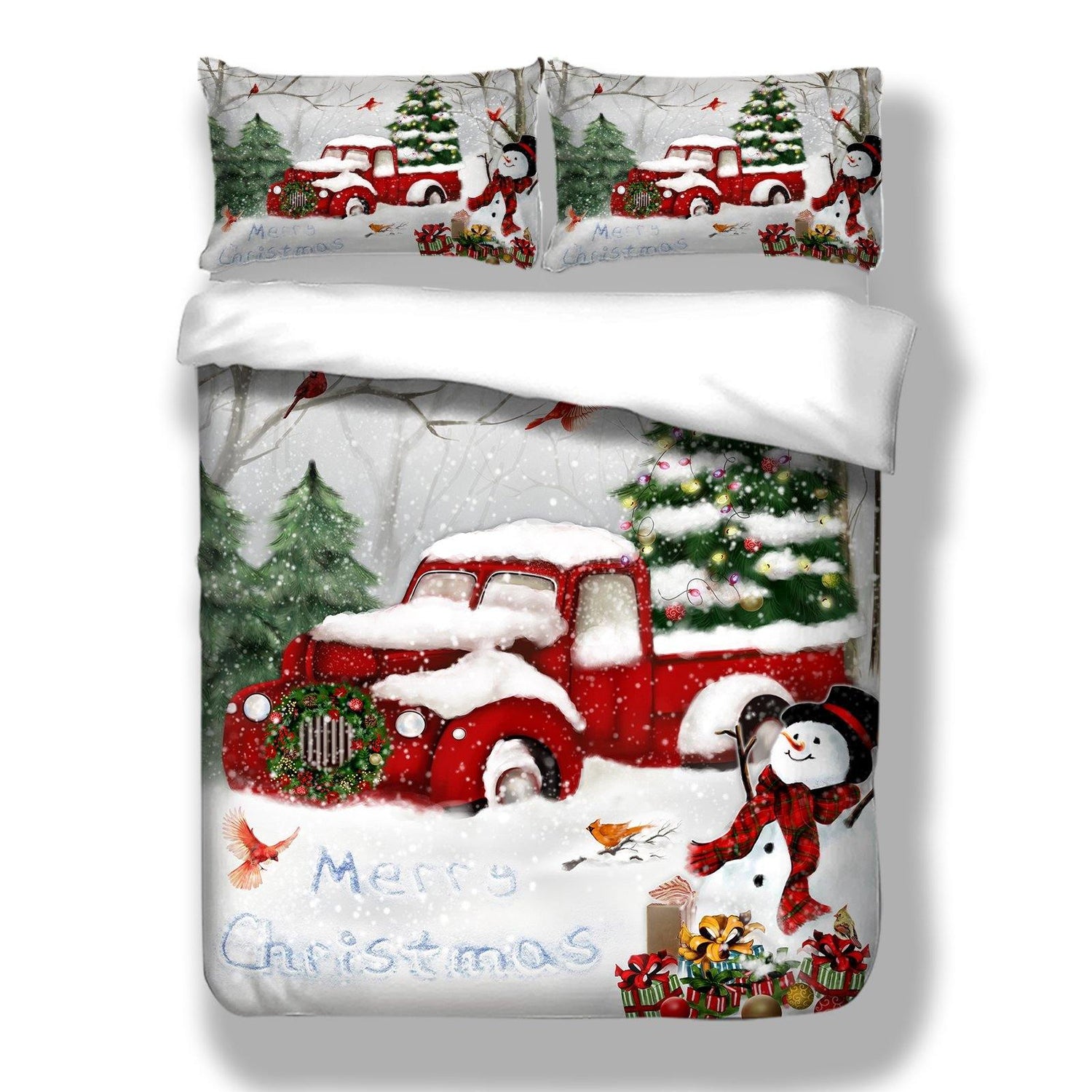 WONGS BEDDING Christmas Car Duvet Cover Pillowcase Set - Wongs bedding