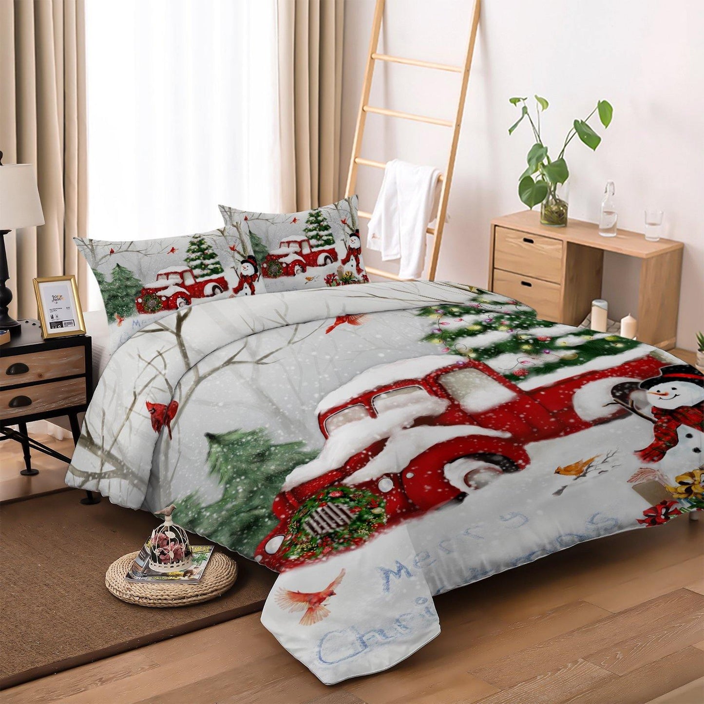 WONGS BEDDING Christmas Car Duvet Cover Pillowcase Set - Wongs bedding