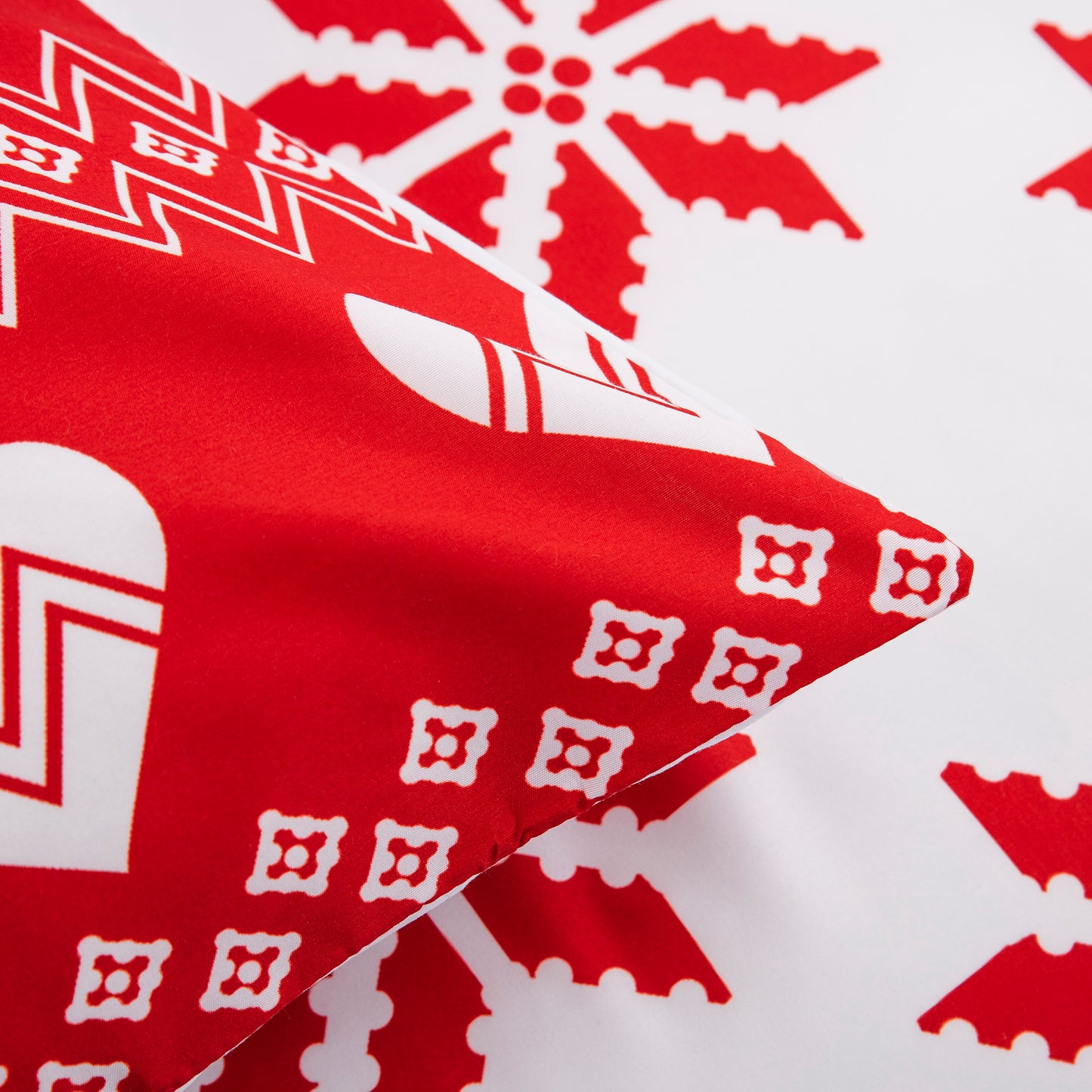 WONGS BEDDING Christmas Red Elements Duvet Cover Pillowcase Set