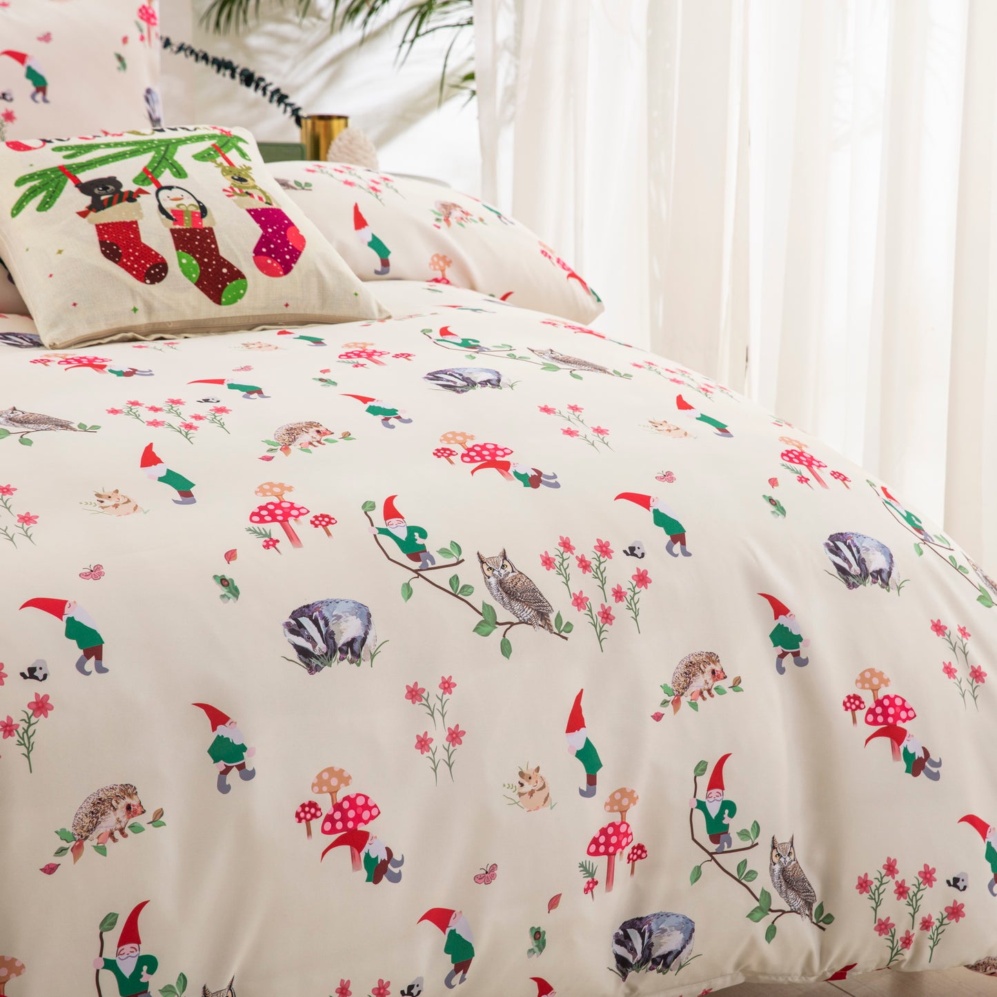 WONGS BEDDING Double-sided Christmas Elements Duvet Cover Set