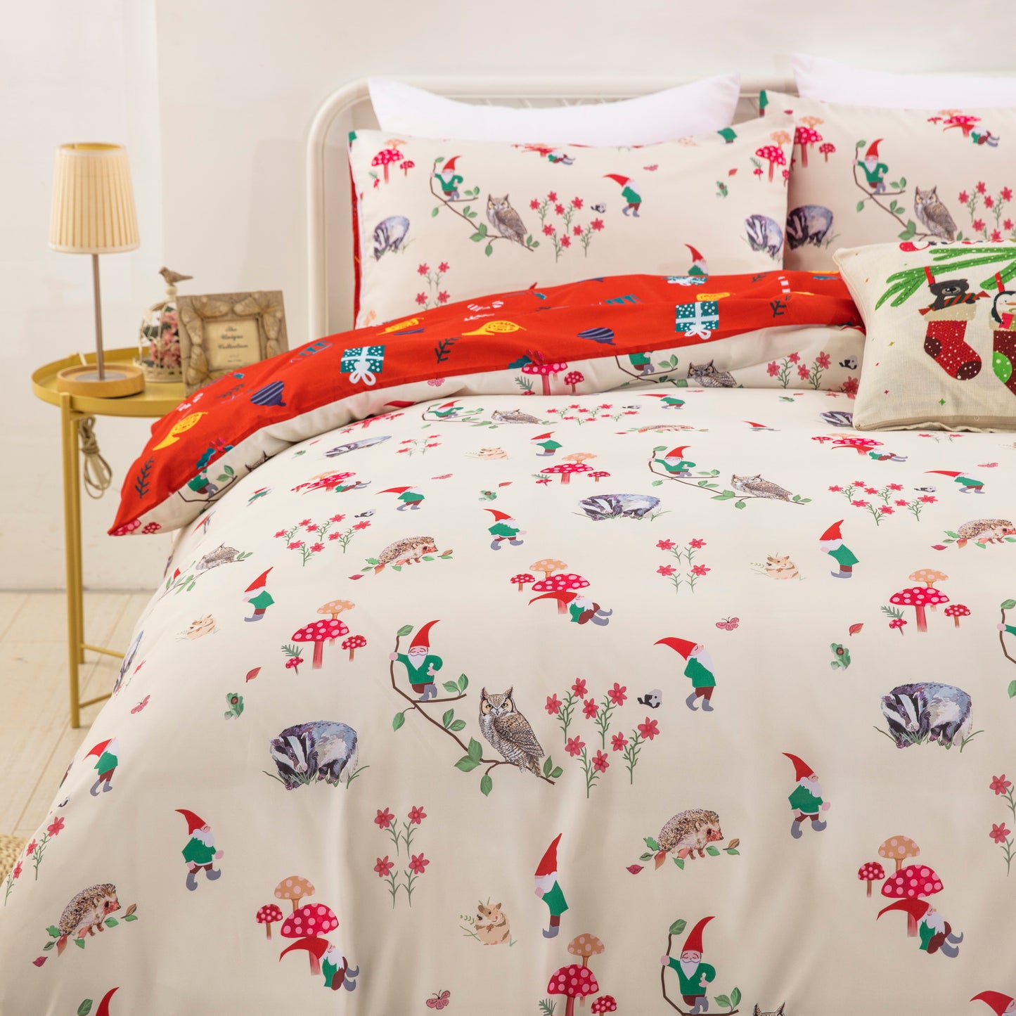 WONGS BEDDING Double-sided Christmas Elements Duvet Cover Set