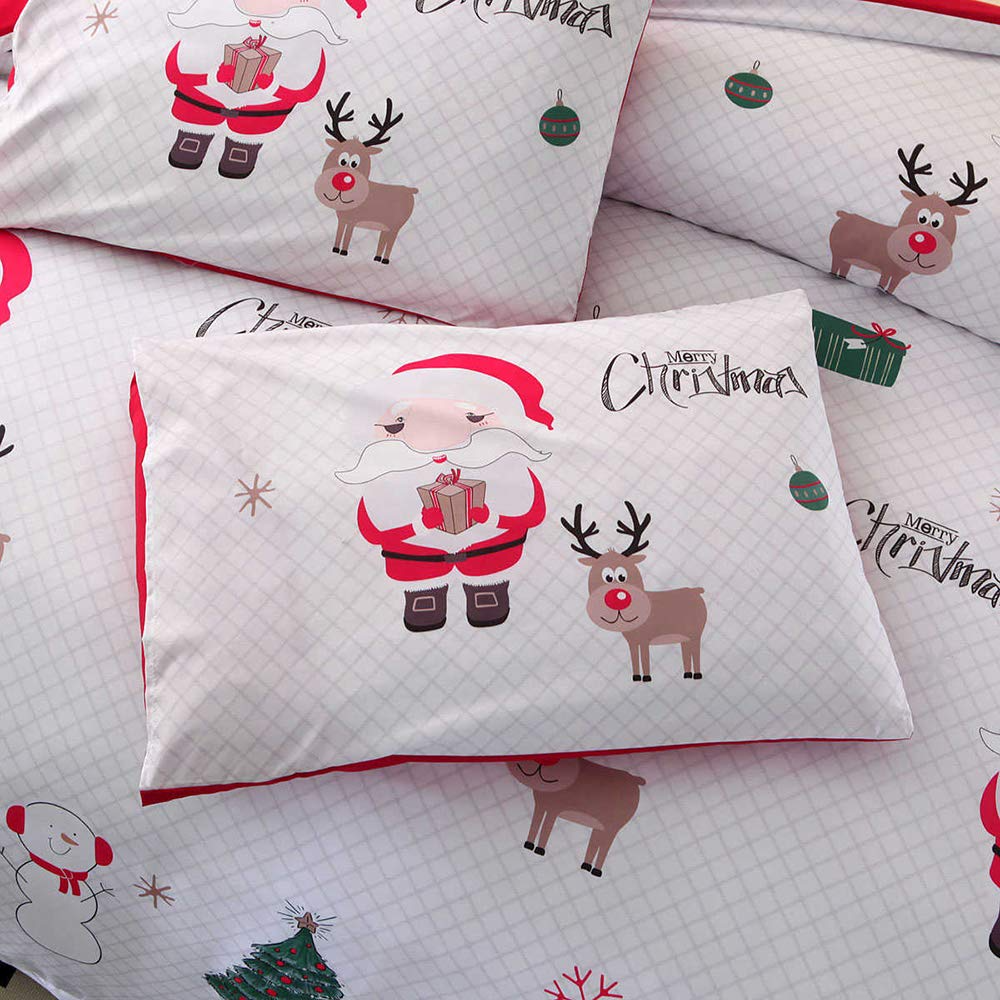Double-sided Santa And Deer Elements Duvet Cover Set