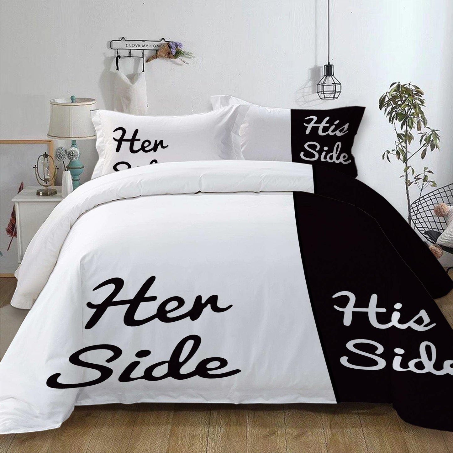 WONGS BEDDING black and white with simple and stylish bedding bedroom home kit - Wongs bedding