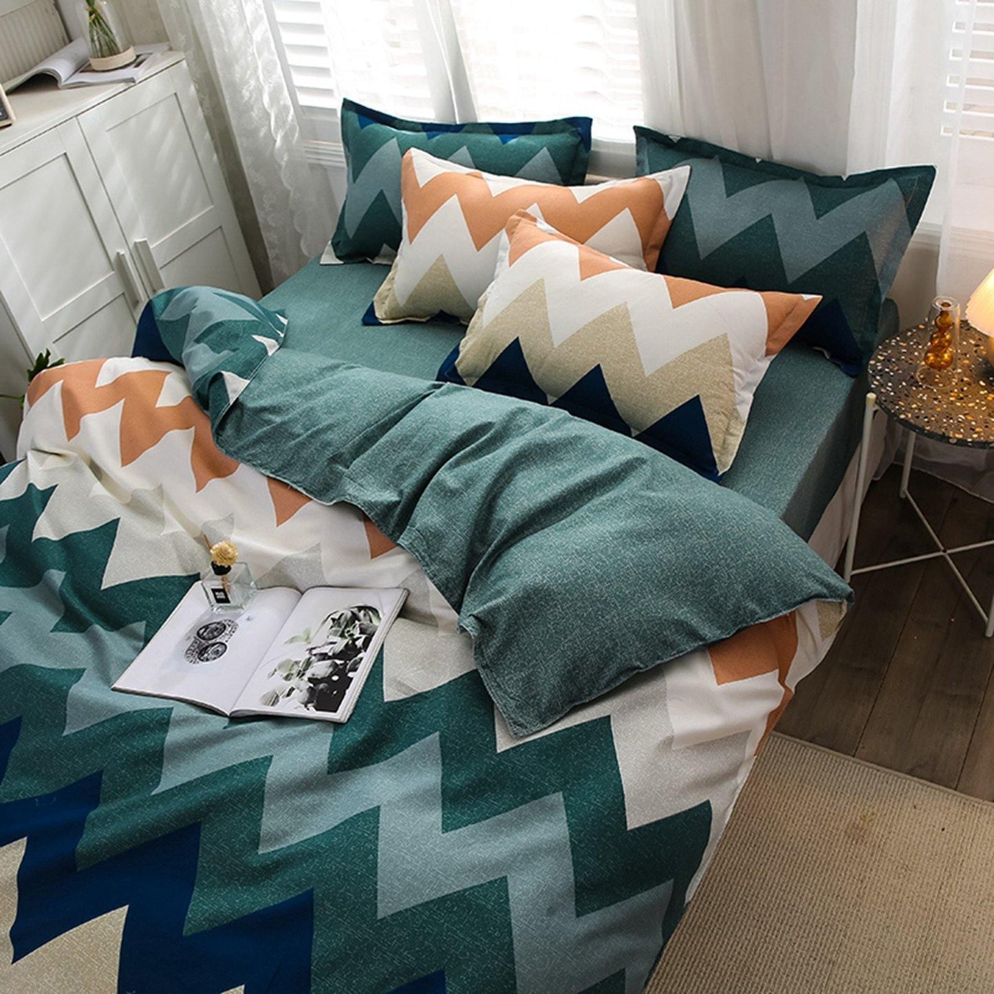 WONGS BEDDING Interlaced Colors Duvet Cover Set - Wongs bedding