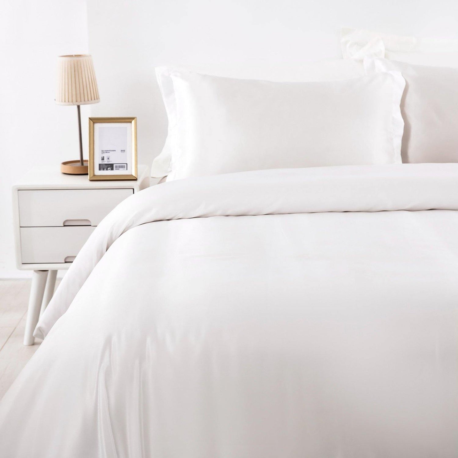 WONGS BEDDING Pure White Duvet Cover Pillowcase Set - Wongs bedding